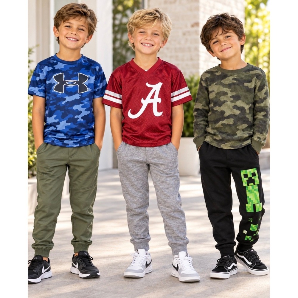 Under Armour Alabama Minecraft Boys Size 6 6pc Football Camo Clothing Lot